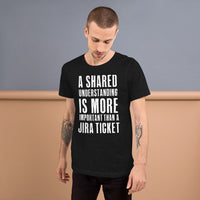 A shared understanding... men's black t-shirt