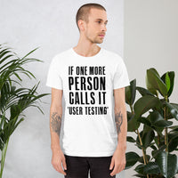 User testing men's white t-shirt